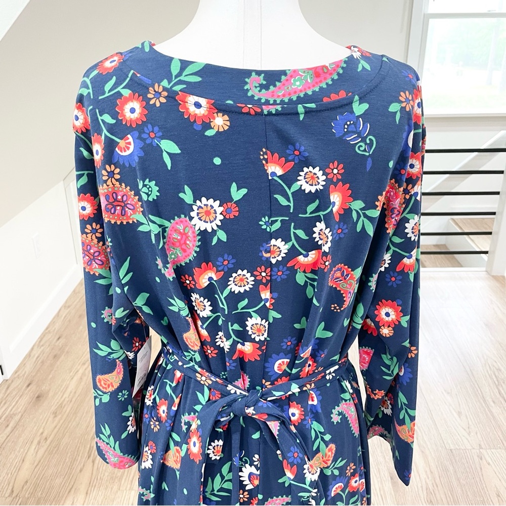 XXL 1X 2X craft and barrel navy blue green orange pink red floral dress - Picture 7 of 10